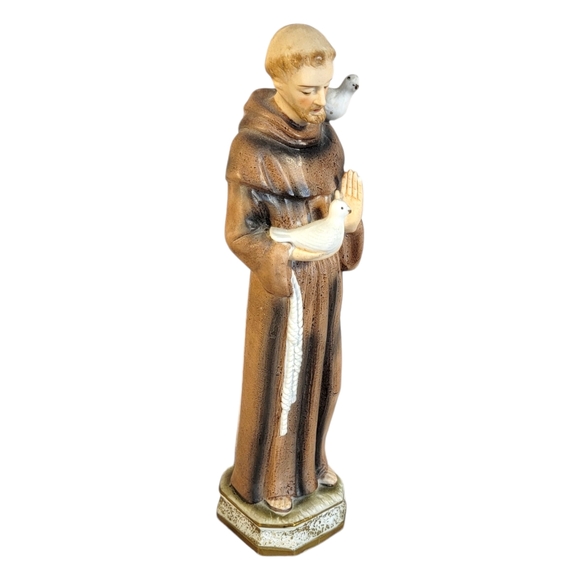 Sanmyro Japan Ceramic Monk With Doves Hand Painted Religious Figurine Figure - Picture 4 of 8